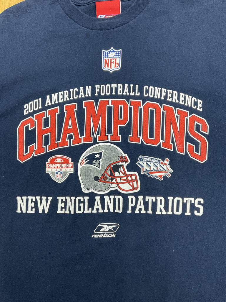 VTG 2001 NFL New England Patriots Super Bowl Champions Shirt Size XL