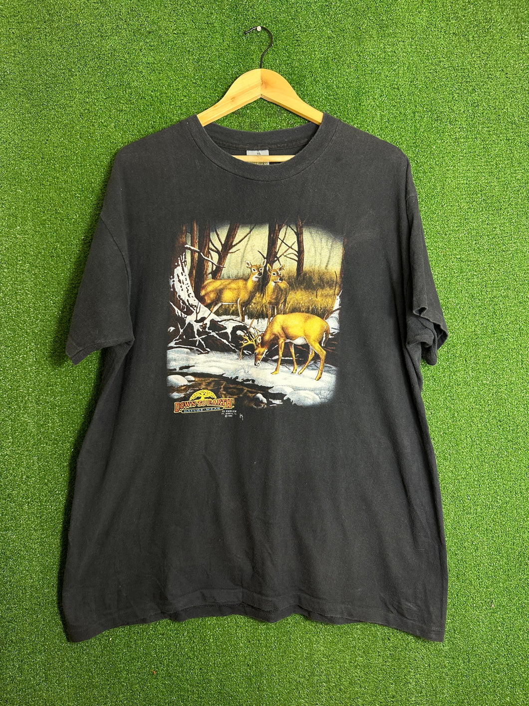 VTG 1990 Deer 3D Emblem Shirt Size X-Large