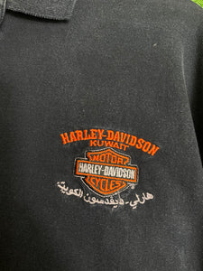 VTG 90s Harley Davidson x Kuwait Polo Shirt Size Large